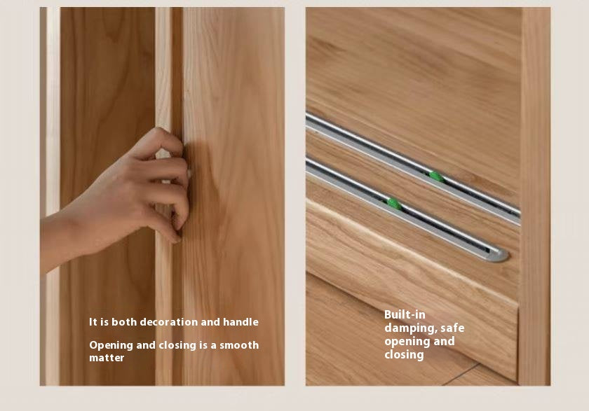 Ash Solid Wood Modern Wardrobe With Sliding Doors
