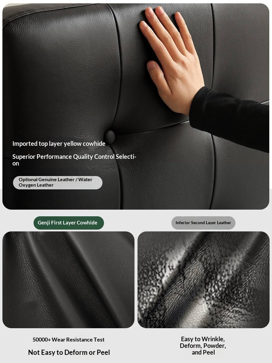 Tulipwood Solid Wood Bed — Bauhaus Style with Soft Genuine Leather Headboard