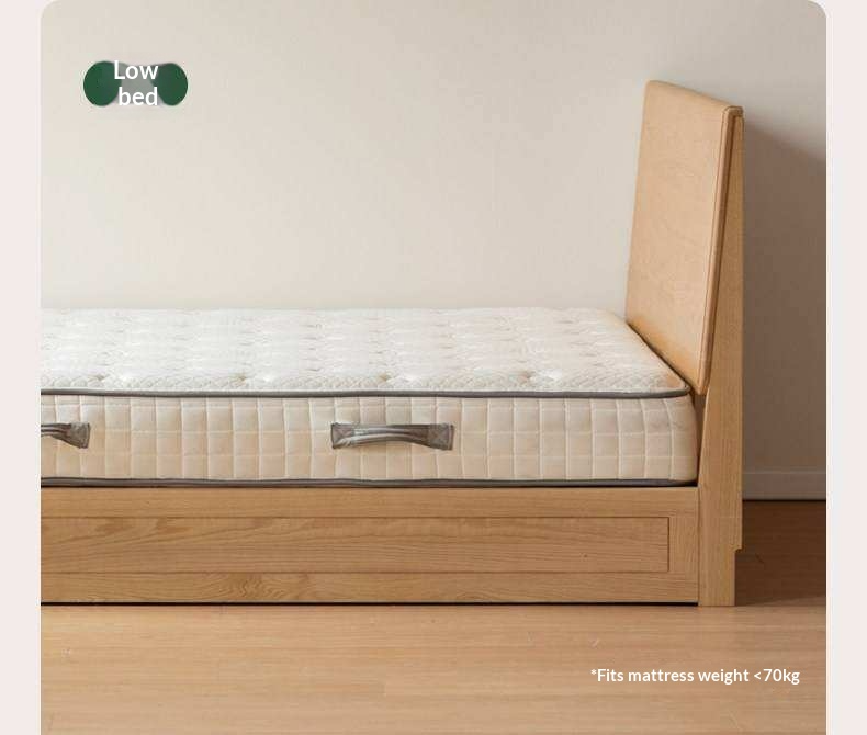 Oak Solid Wood Box Bed — Modern Minimalist Design
