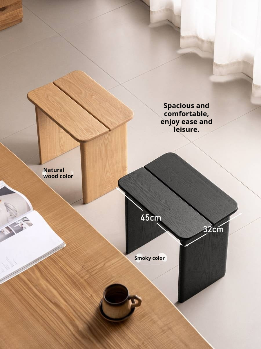 Ash Solid Wood Casual Square Stool