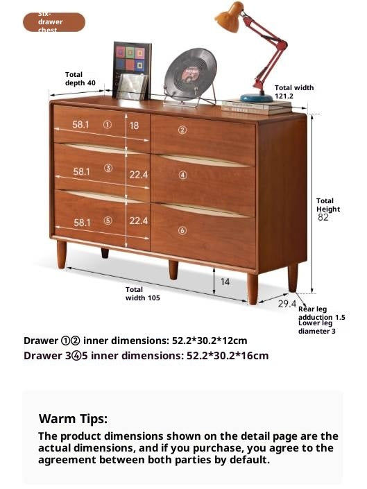 Poplar Solid Wood Vintage Style Side Cabinet.