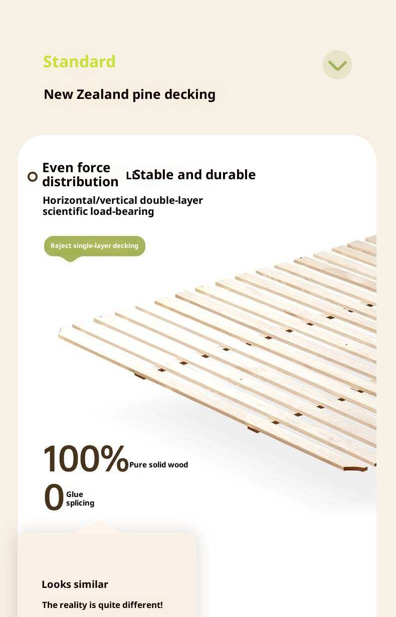 Rubberwood Solid Wood Bed Modern Minimalist Box Bed White Cream Style