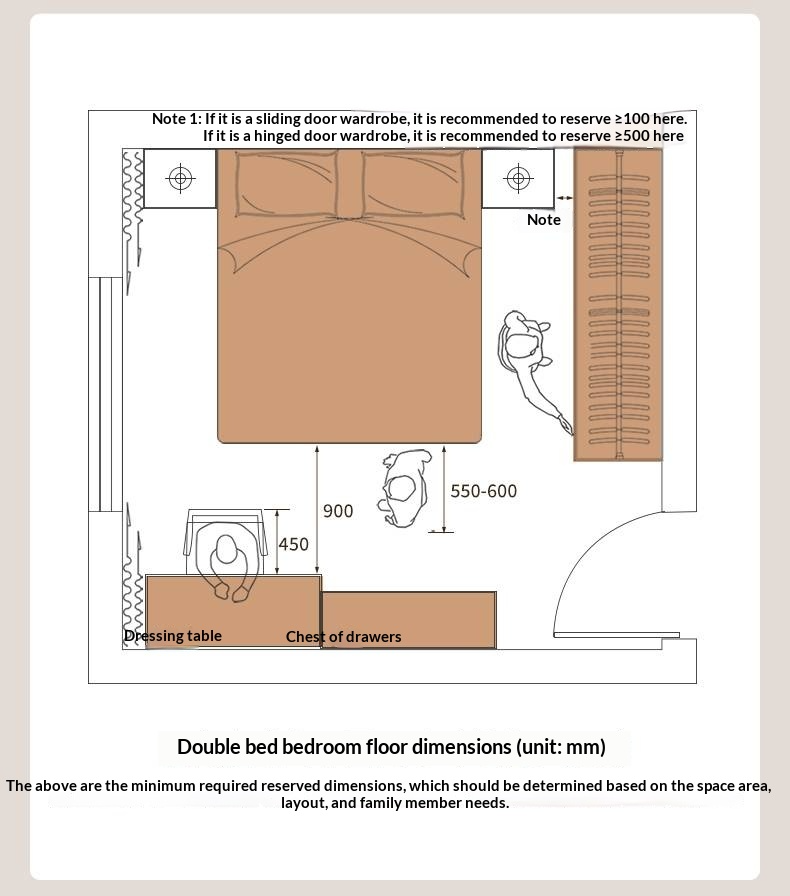 Black Walnut, Beech Solid Wood Retro Upholstered Large Bed