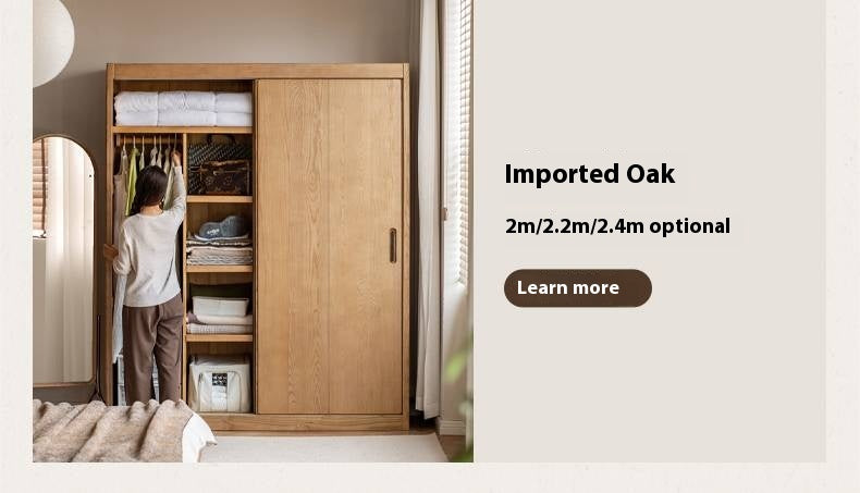 Golden Sandalwood Solid Wood Wardrobe