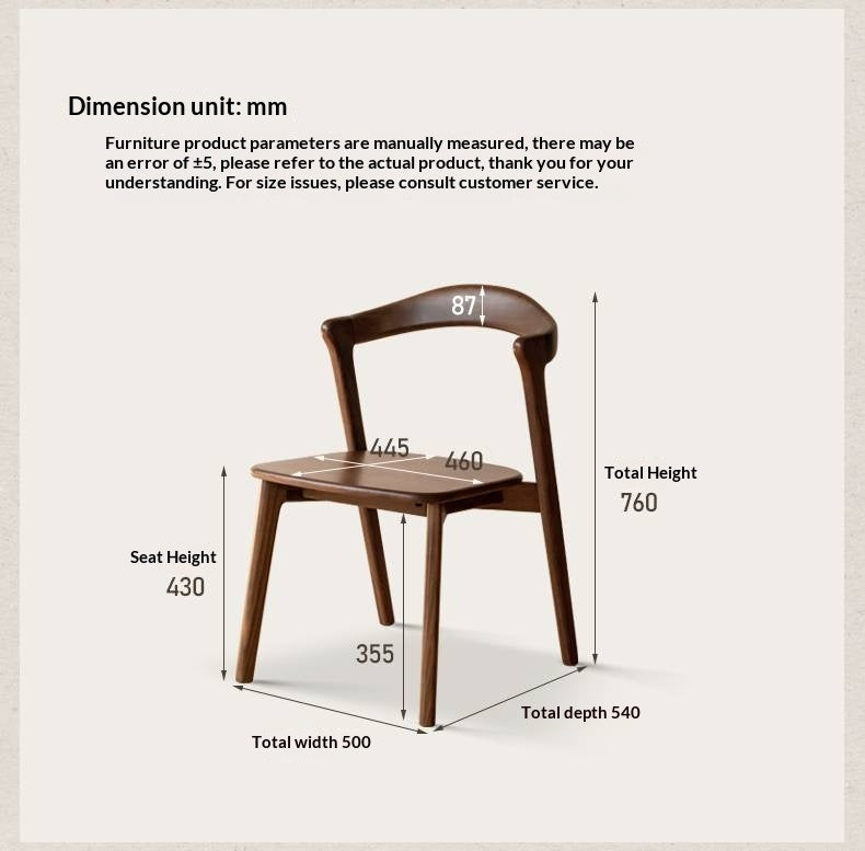 Black Walnut, Ash Solid Wood Dining Chair