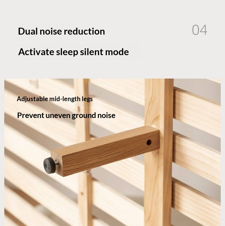 Oak Solid Wood Bed — Italian Light Luxury with White Genuine Leather and Soft Backrest