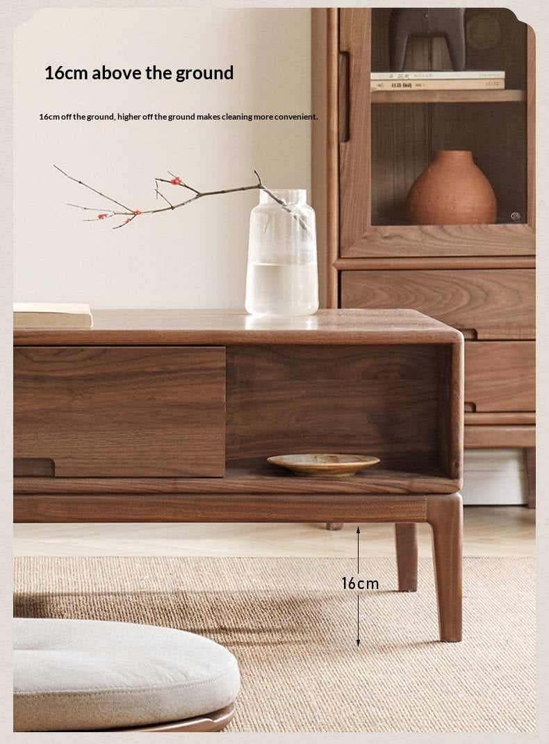 Black Walnut, Ash Solid Wood Modern Coffee Table