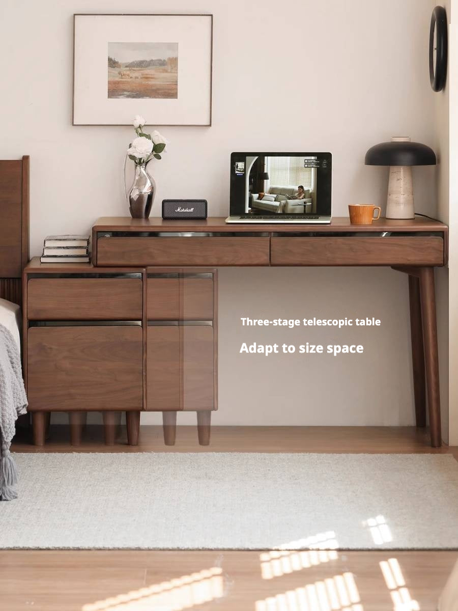 Black Walnut Solid Wood Integrated Desk With Drawer