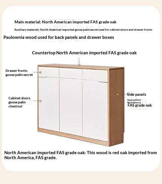 Oak Solid Wood Ultra-thin Sideboard