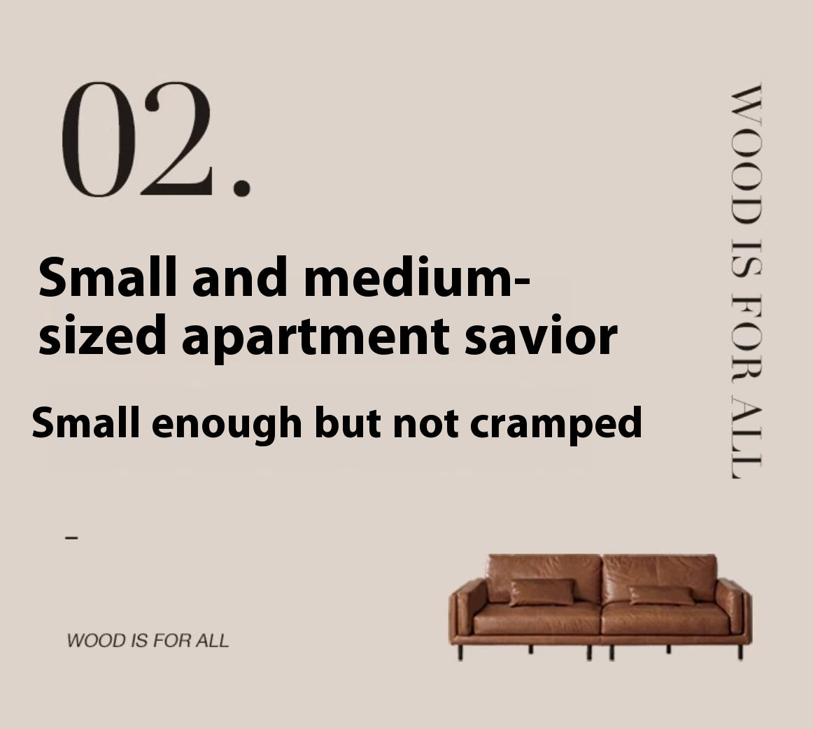 Italian Medieval Style Genuine Leather Oil-Wax Sofa