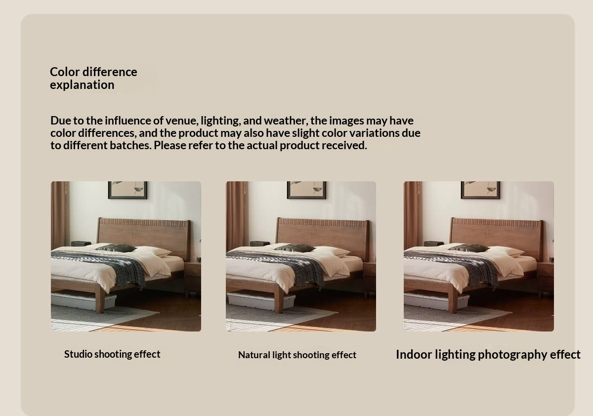 Black Walnut Solid Wood Modern Double Bed