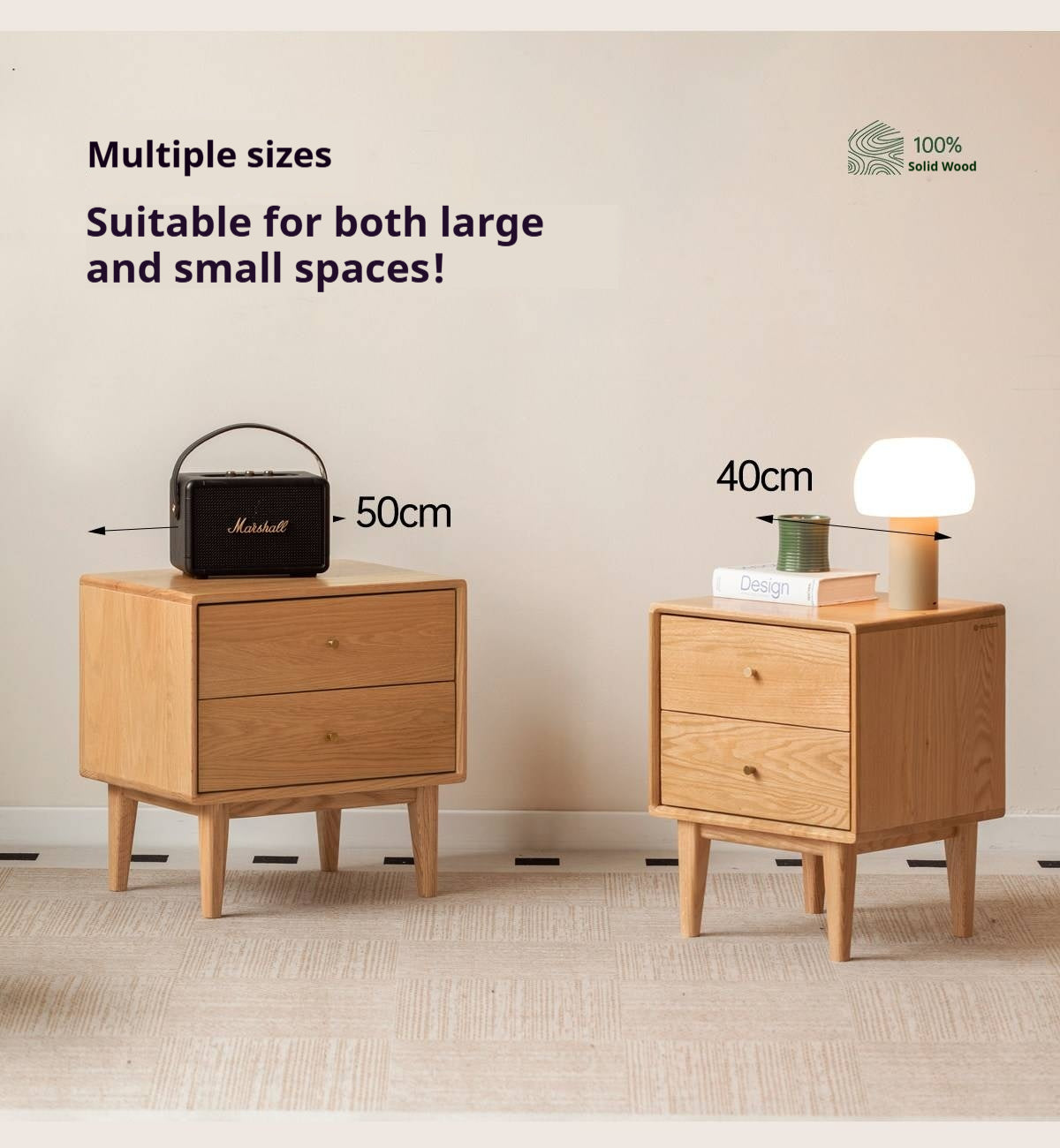 Beech, Oak, Solid RubberWood, Ash solid wood Nightstand