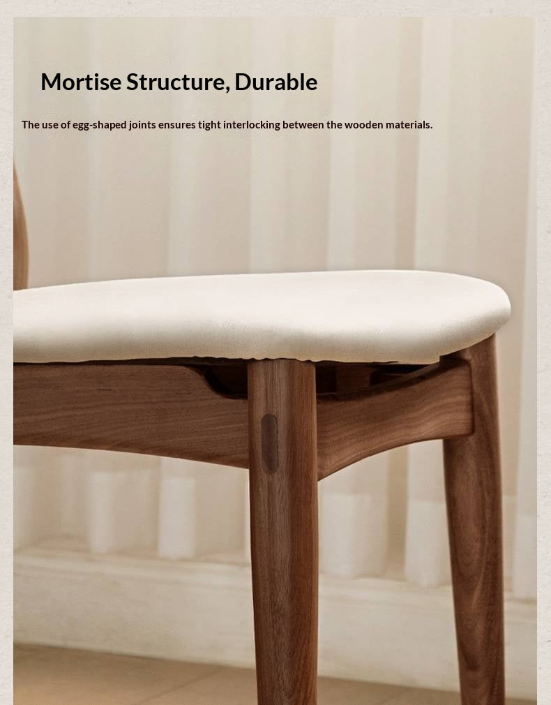 Set 4pcs Black Walnut Solid Wood Home Soft Back Dining Chair