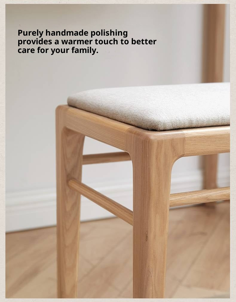 Ash Solid Wood Light Luxury Modern Makeup Stool