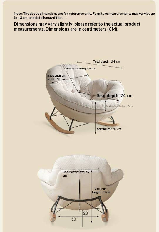Beech Solid Wood Technology Cloth Casual Rocking Recliner Chair