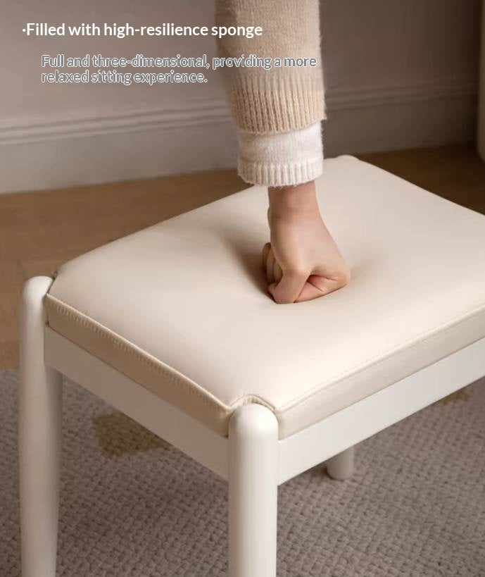 Birch Solid Wood, Solid Rubberwood Modern Simple Makeup Stool