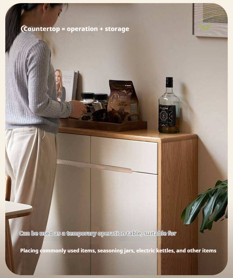 Oak Solid Wood Ultra-thin Sideboard