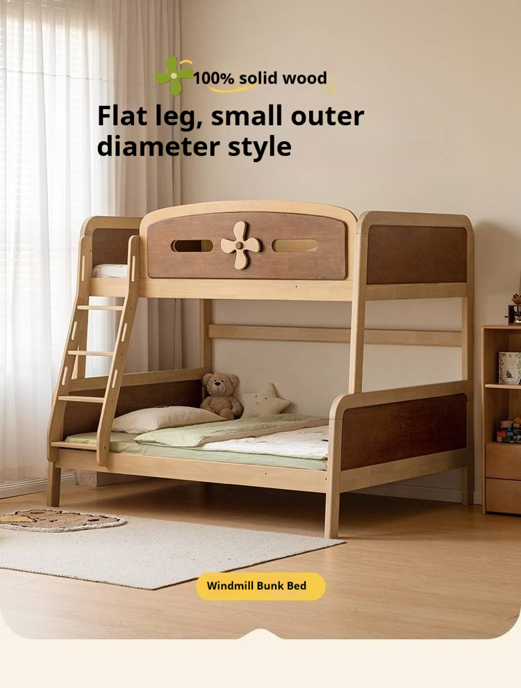 Rubberwood Solid Wood Children's Bunk Bed