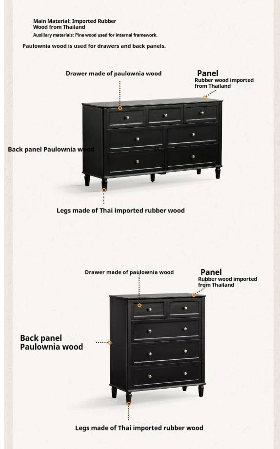 Oak Solid Wood, Solid RubberWood American Style Dresser, Drawers
