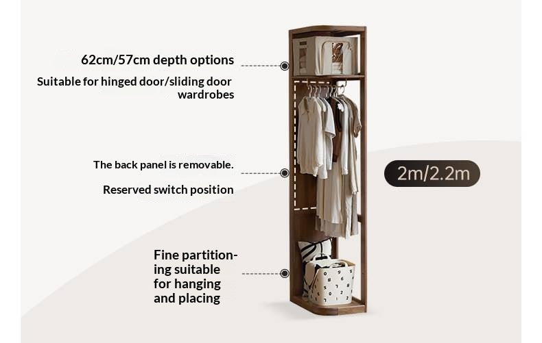 White Ash, Ash, Oak Solid Wood Wardrobe With Sliding Doors