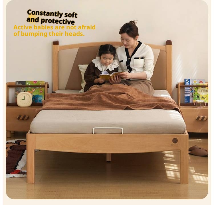 Beech Solid Wood Children's Modern Simple Single Bed