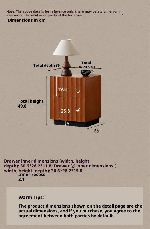 Poplar, Black Walnut Solid Wood Antique Style Nightstand