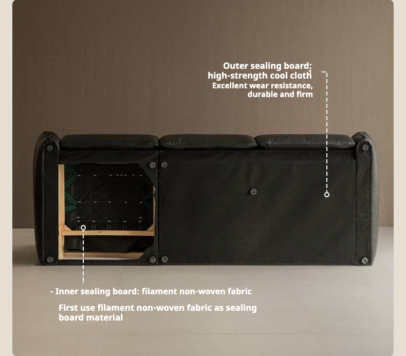 Genuine Leather Sofa Italian Light Luxury Tofu Block Sofa