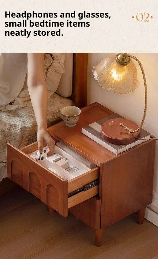 Poplar Solid Wood French Antique Style Nightstand