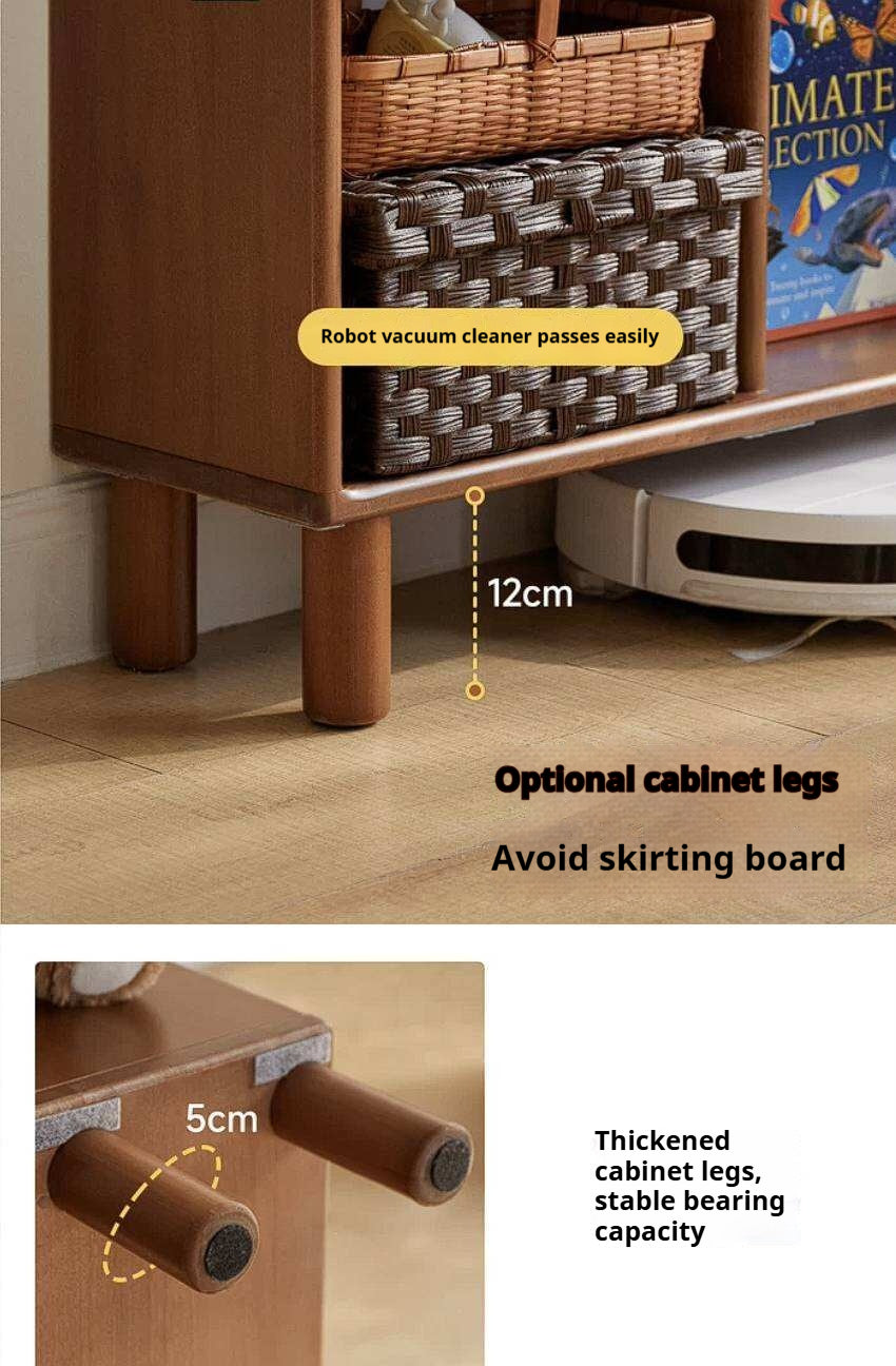 Poplar Solid Wood Children's Retro Lattice Bookshelf
