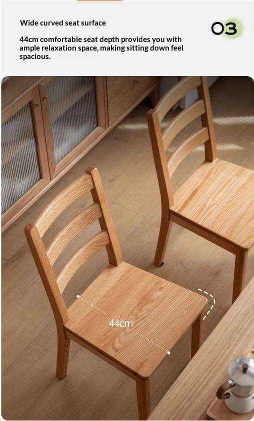 4 pcs set Oak, Beech, Rubberwood Solid Wood - Dining Chair