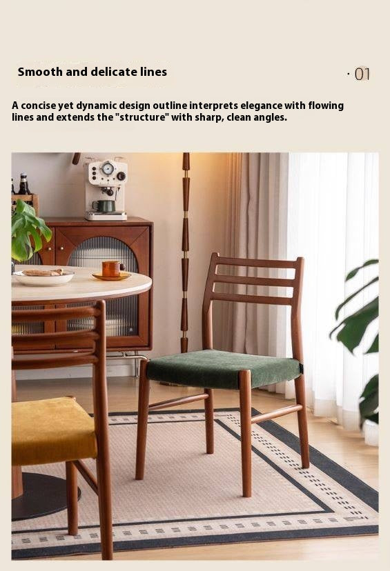 Set 4 pcs Beech Solid Wood Retro Style Dining Chair