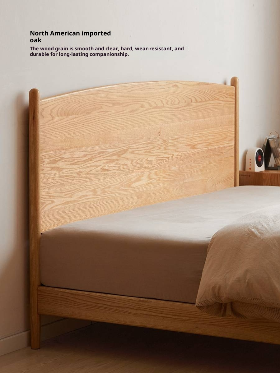 Oak Solid Wood Modern Simple Large Bed