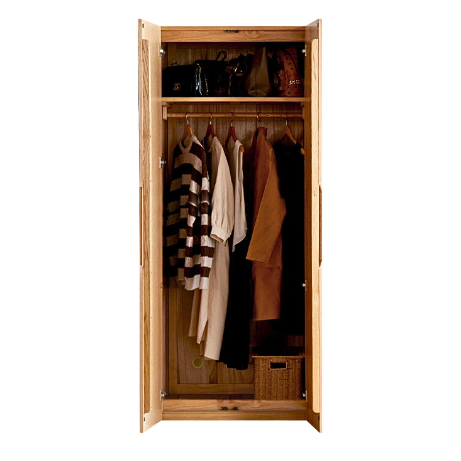 Oak Solid Wood Nordic Wardrobe.