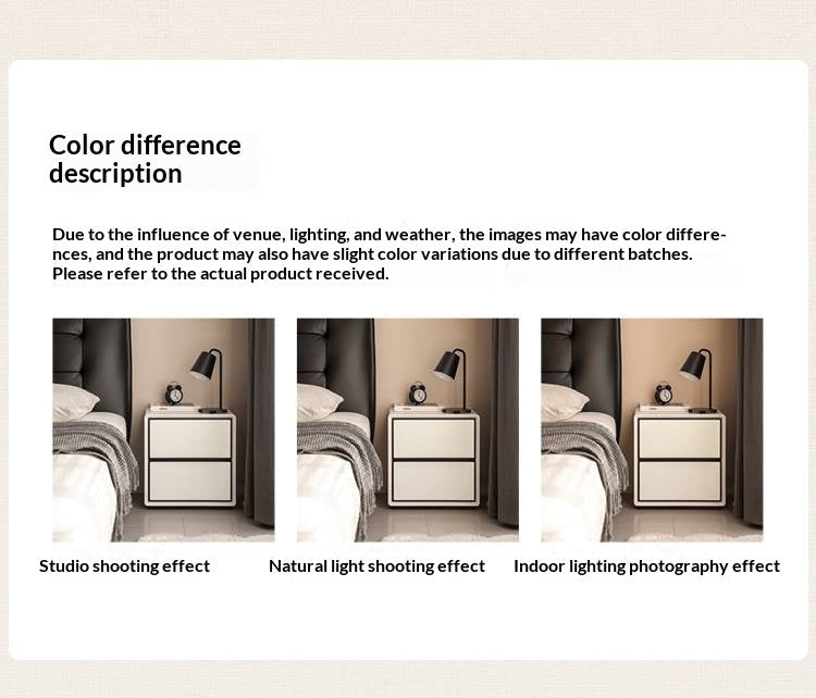 Solid Rubberwood Modern Minimalist Nightstand