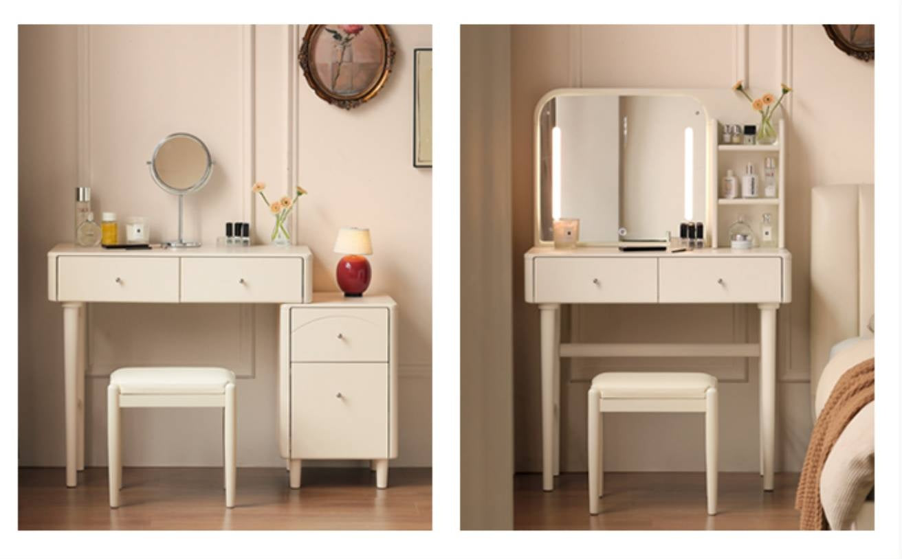 Solid Rubberwood Telescopic Multifunctional Vanity Table