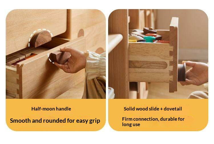 Oak Solid Wood Multi-Layer Children's Bookcase