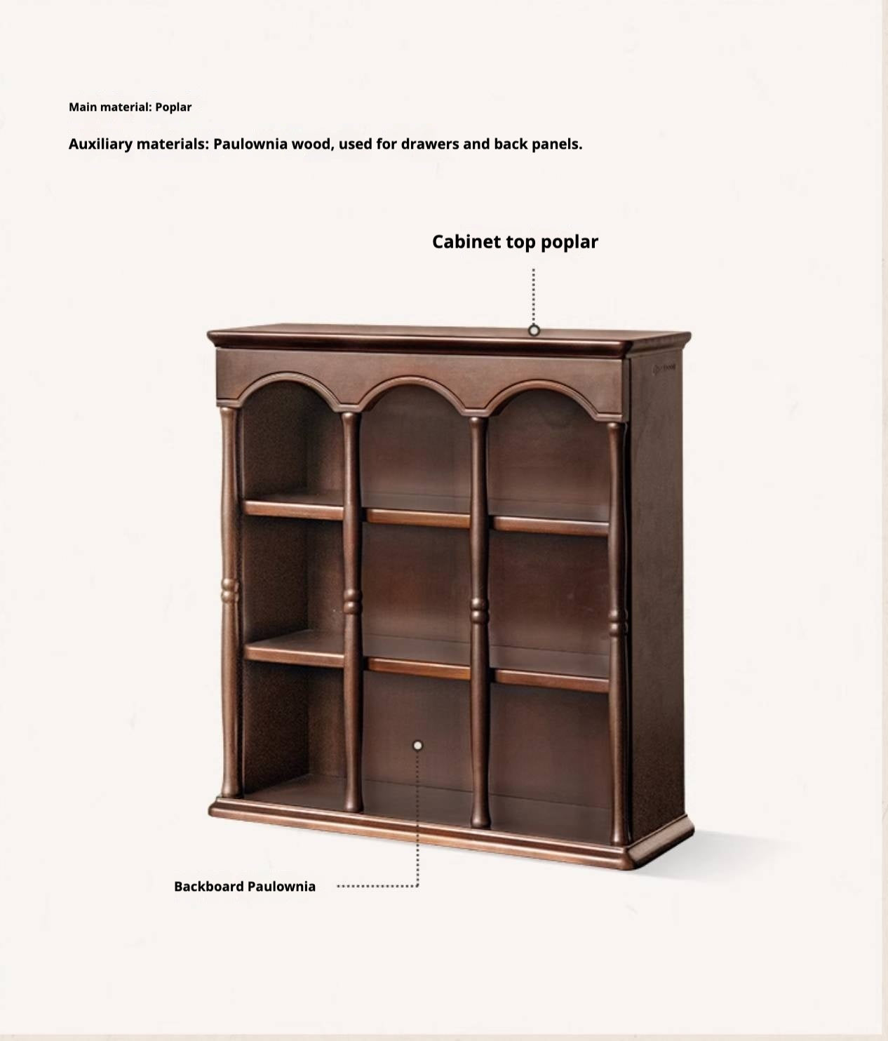 Poplar Solid Wood American Retro dish rack storage cup holder