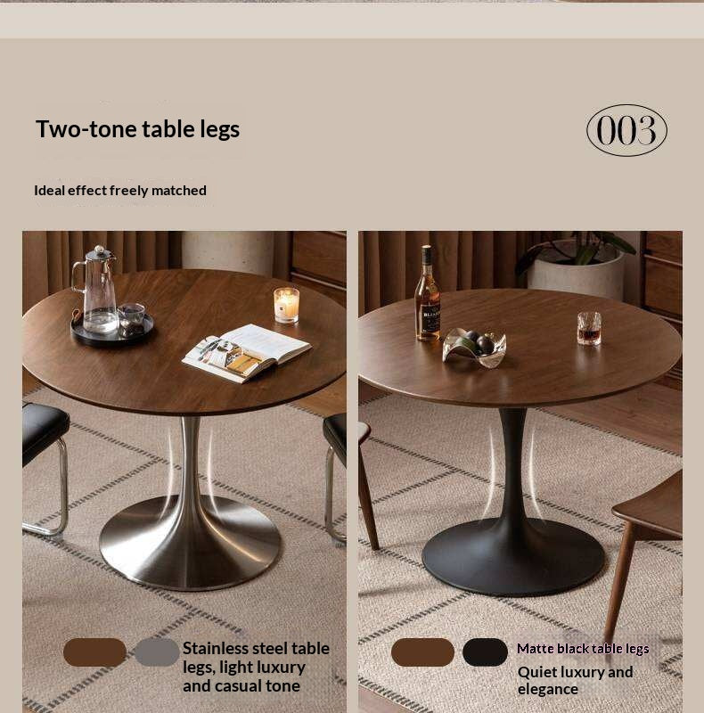 Black Walnut Solid Wood Dining Table Bauhaus Style