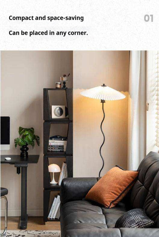 Oak Solid Wood Floor-standing Narrow Bookshelf.
