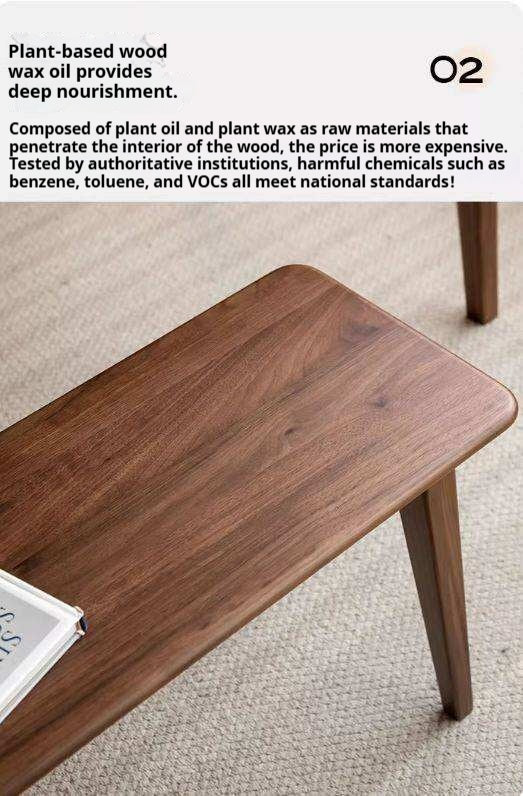 Black Walnut, Sandalwood Solid Wood Modern Long Bench