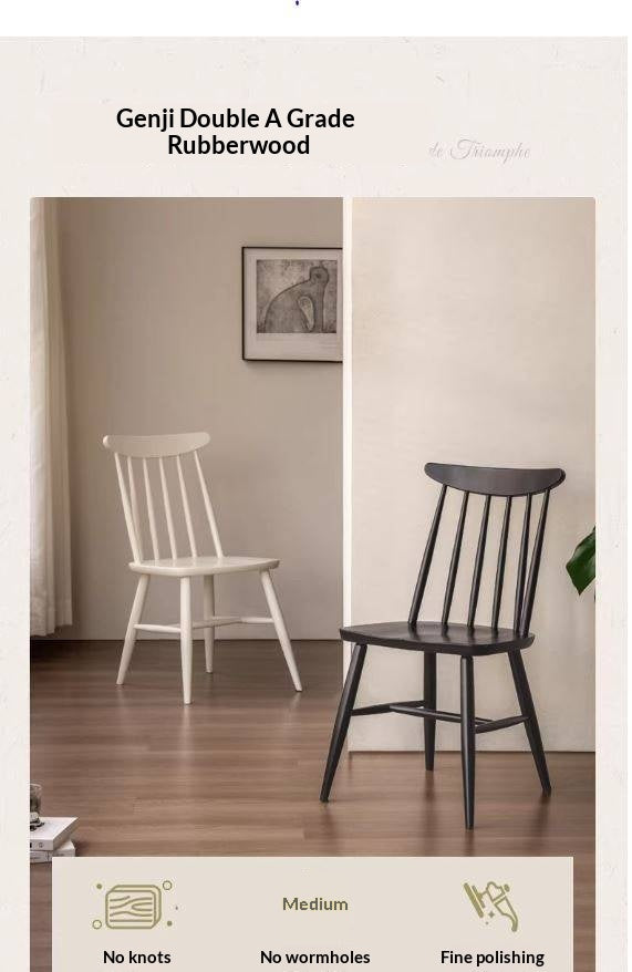 4 pcs -Solid RubberWood Windsor Dining Chair, Modern Spindle Back Chair, Scandinavian Farmhouse Style Kitchen