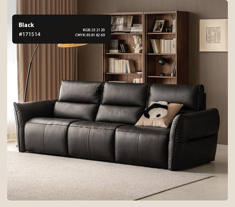 Genuine Leather Sofa Italian Light Luxury Tofu Block Sofa