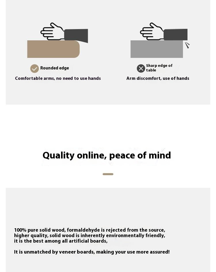 Poplar Solid Wood Light Luxury Style Rock Plate Coffee Table