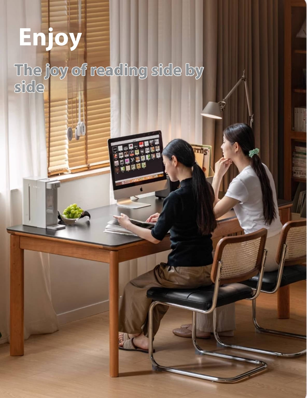 Cherry Solid Wood Rock Board Dining Table