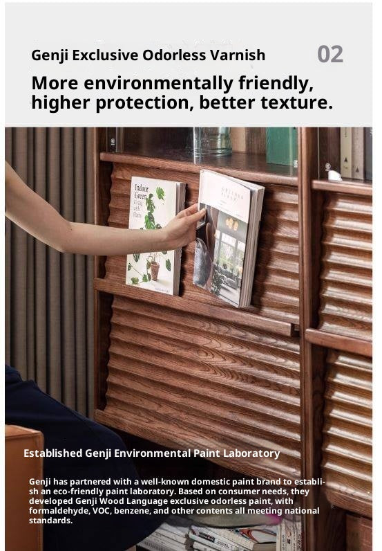 Oak Solid Wood Dustproof Bookcase