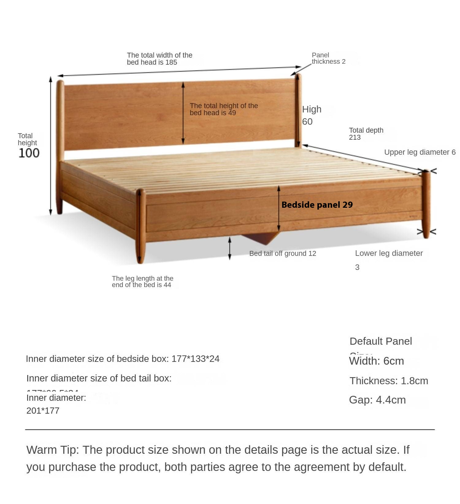Cherry Wood, Black Walnut Solid Wood Box Bed