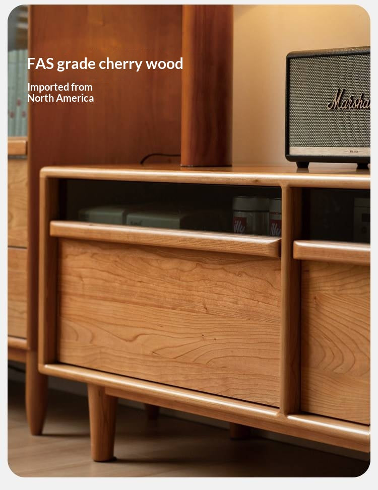 Cherry, Ash Solid Wood TV Cabinet.