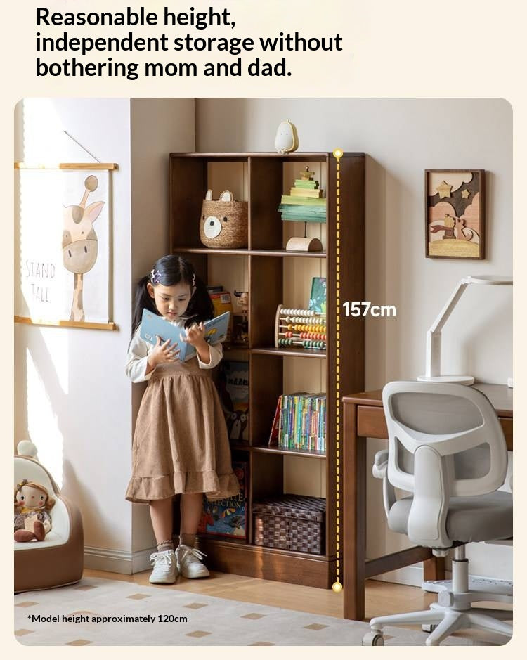 Solid Rubberwood Retro Style Children's Bookcase