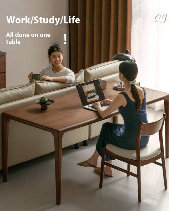 Black Walnut Solid Wood Rectangular Dining Table