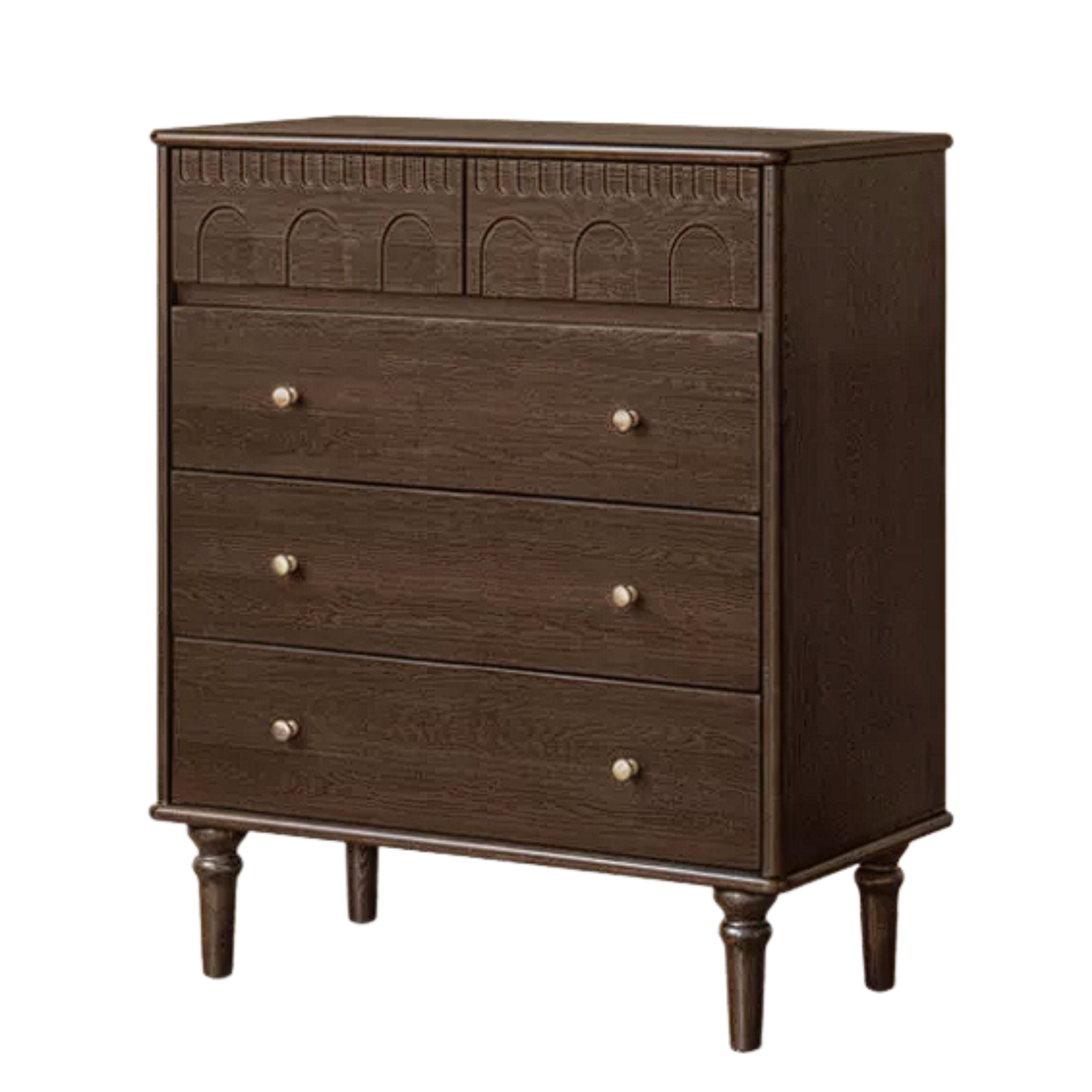 Black Walnut, Poplar, Solid Rubberwood, Ash, Cherry wood French Retro Chest of Drawers